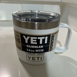 YETI Rambler 14oz Mug in White and Silver New